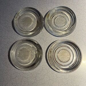 Vintage set of 6 Furniture Glass Caster Cups
